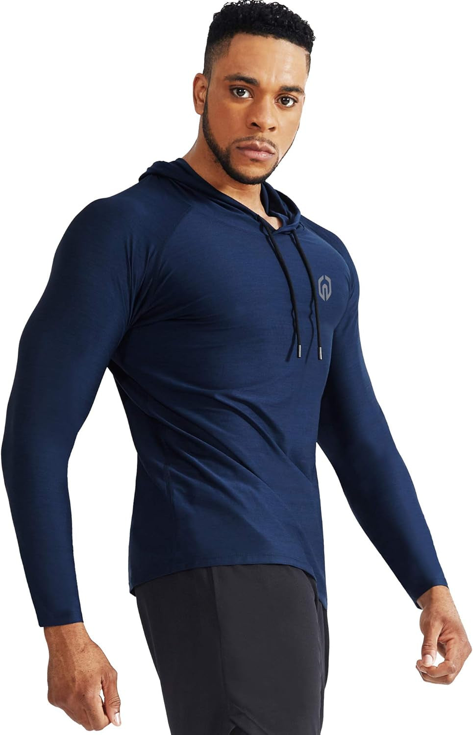 Men'S Dry Fit Athletic Shirt Workout Running Long Sleeve Shirts with Hoods